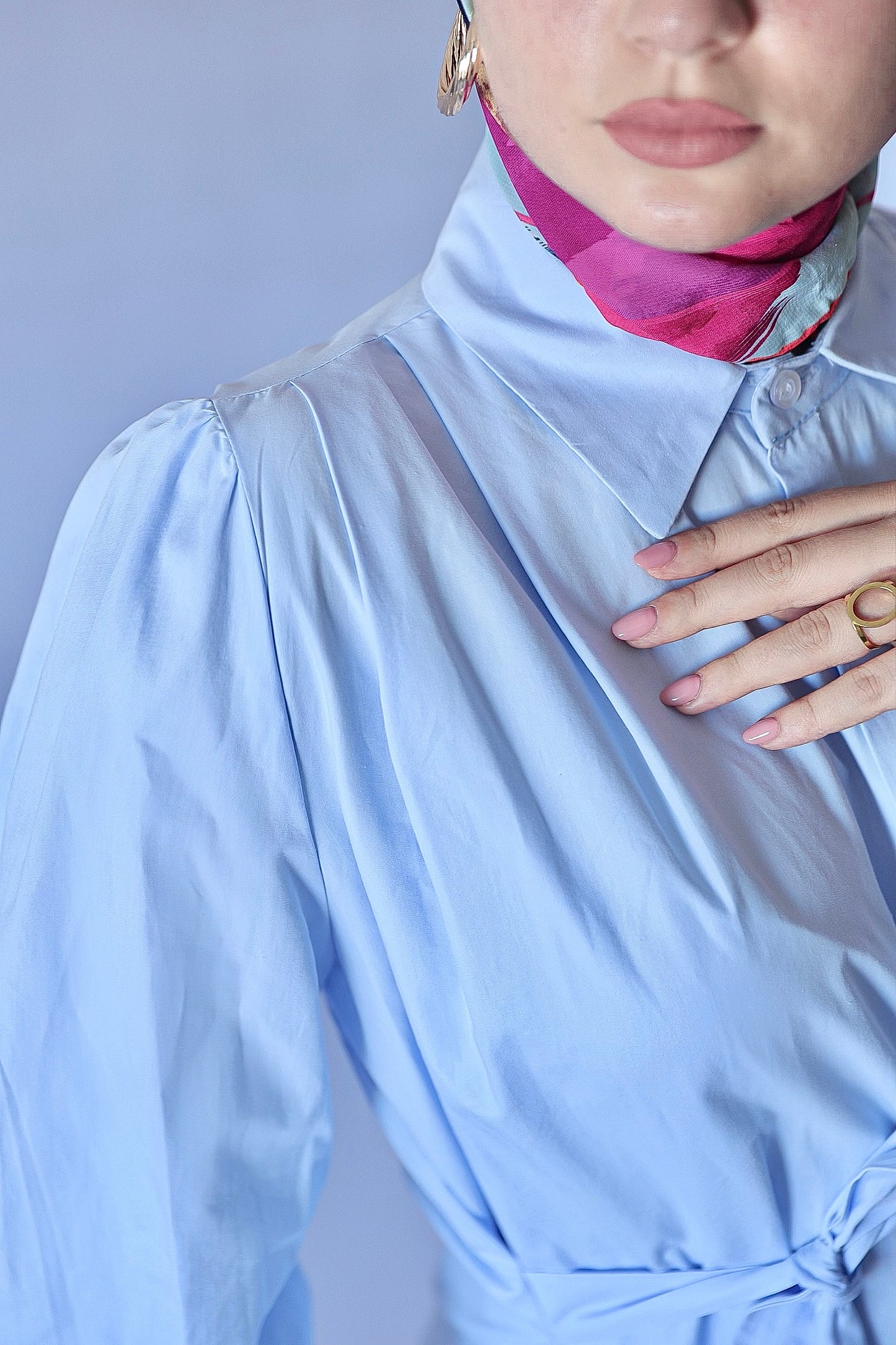 Chemise popeline à noeud