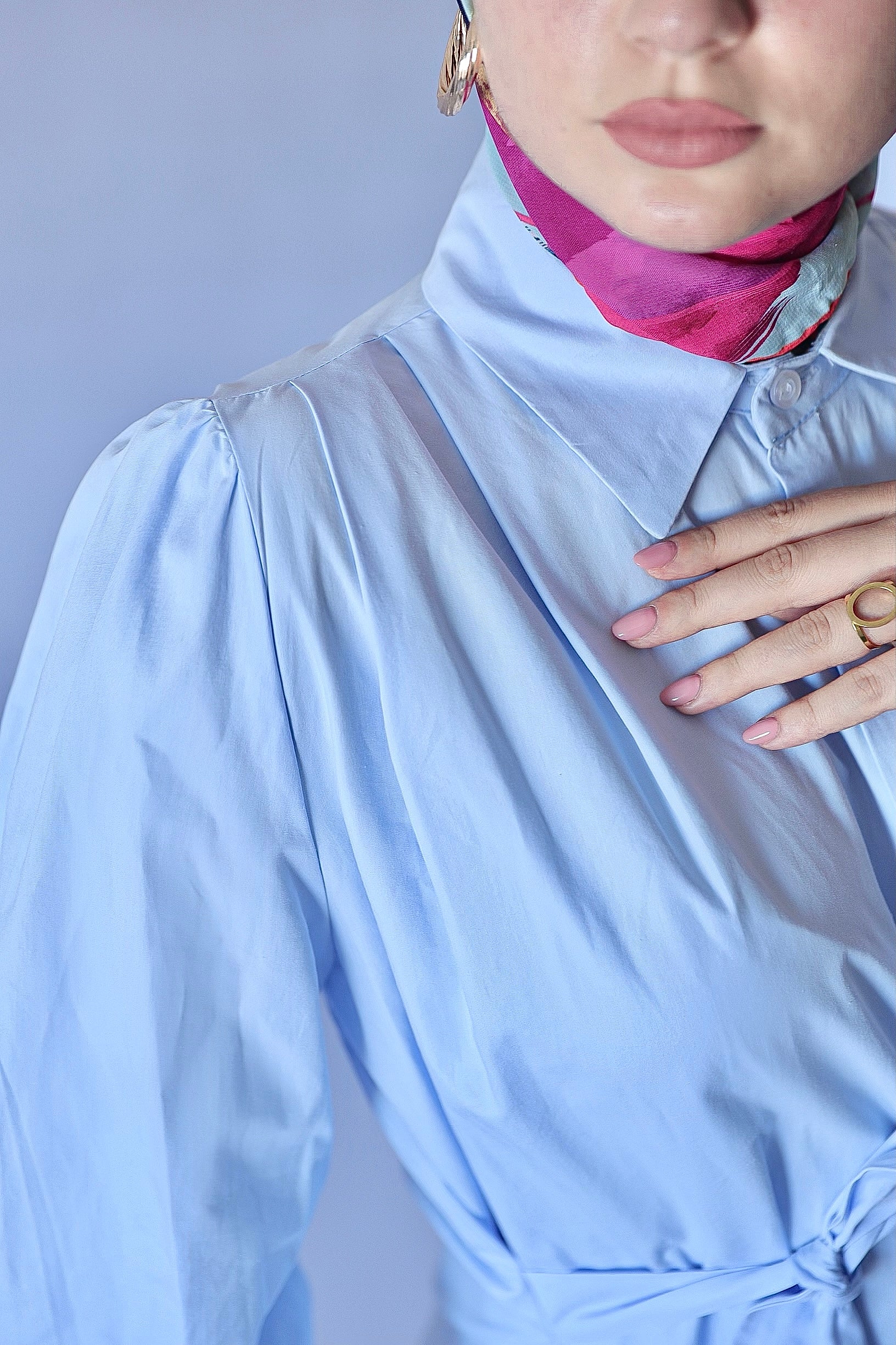 Chemise popeline à noeud