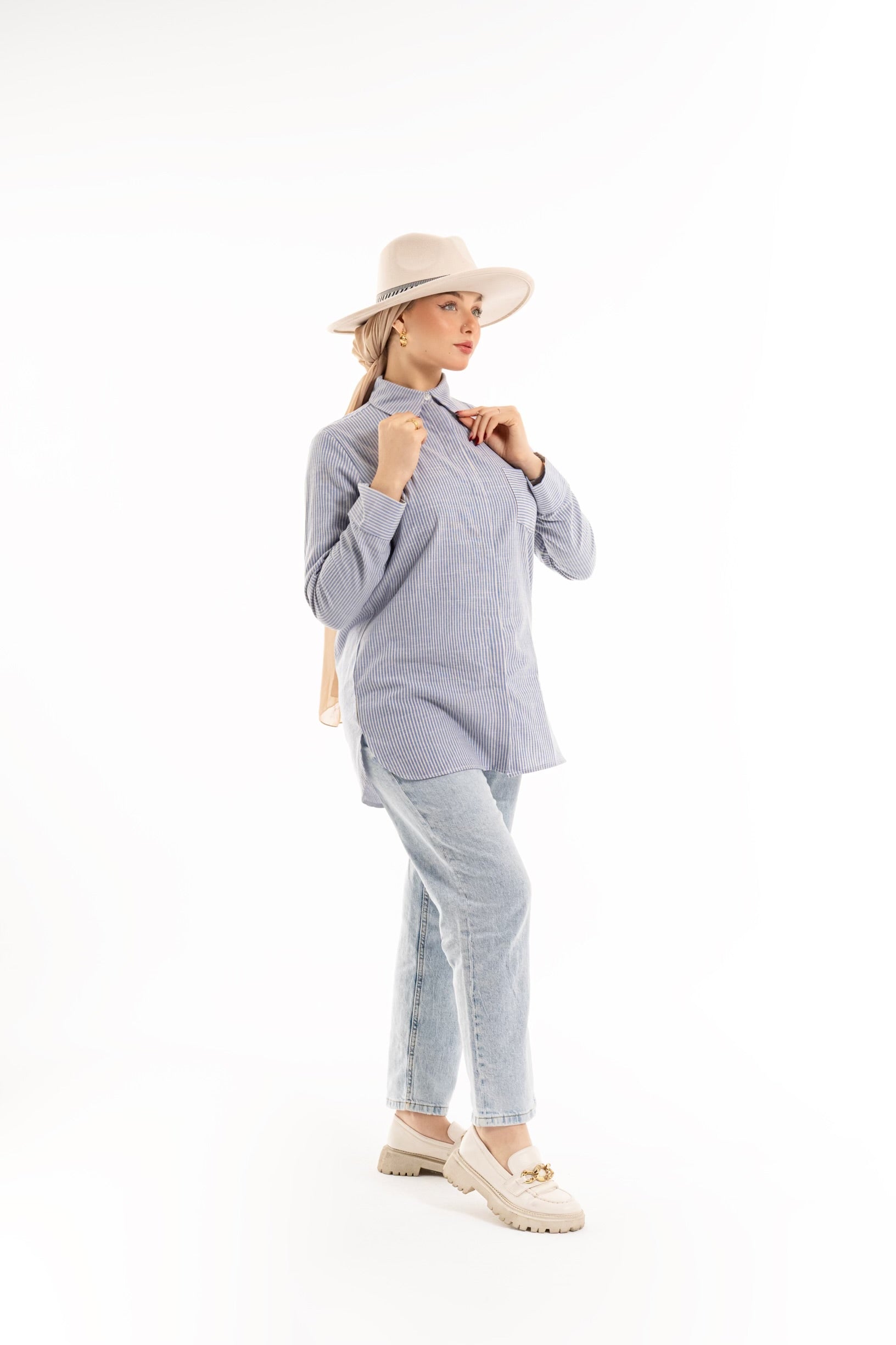 Chemise a Rayures – Chemise femme Labelnou – vue 2 الصورة الرئيسية