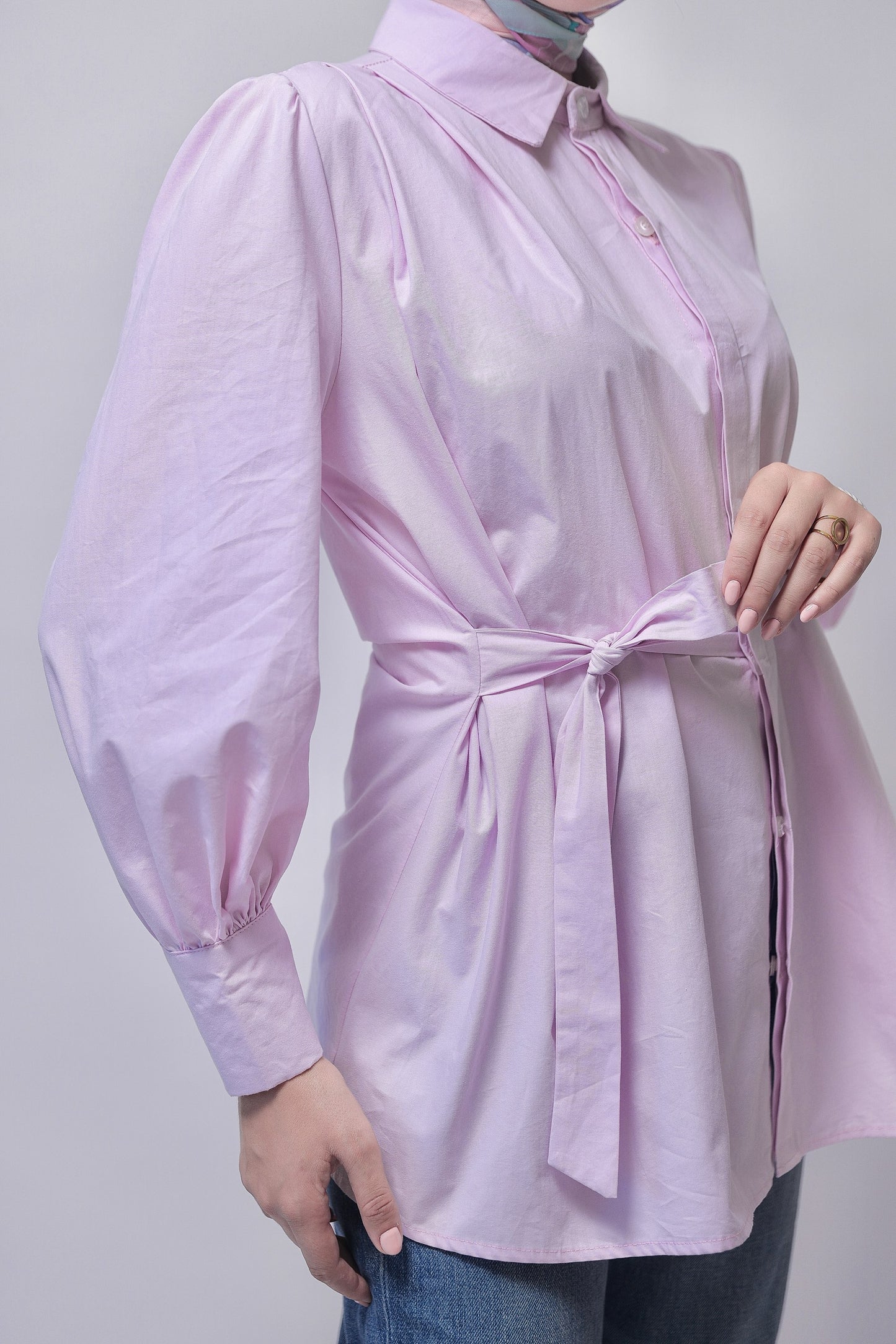 Chemise popeline à noeud