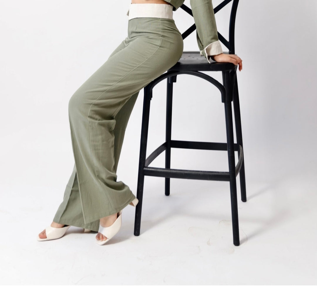 Pantalon en lin – Pantalon femme Labelnou – vue 2 الصورة الرئيسية