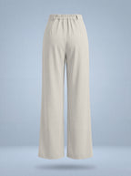 Pantalon Asya écru, dos élastiqué