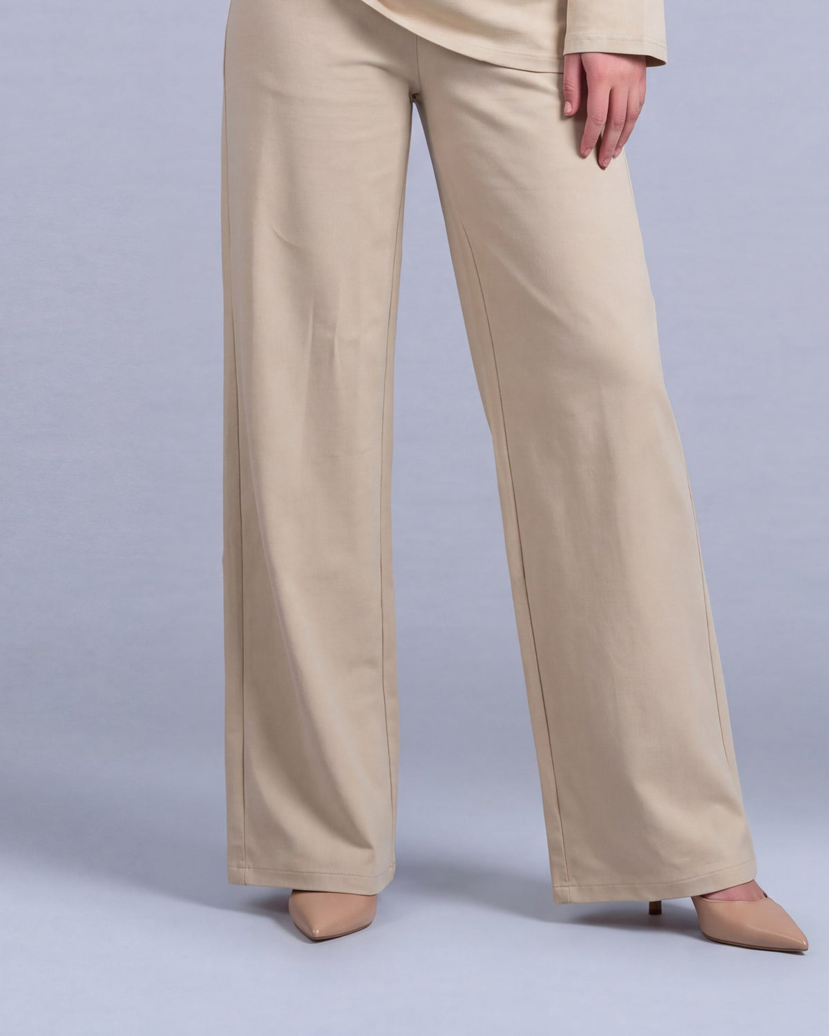 Ligne pants Labelnou : pantalon large femme, coloris beige Image secondaire du produit