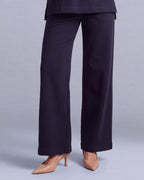 Ligne pants Labelnou : pantalon large femme, coloris bleu marine
