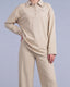 Ligne Polo Labelnou : polo femme manches longues, coloris beige