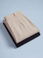 Pantalon Asya, crêpe sergé beige et noir