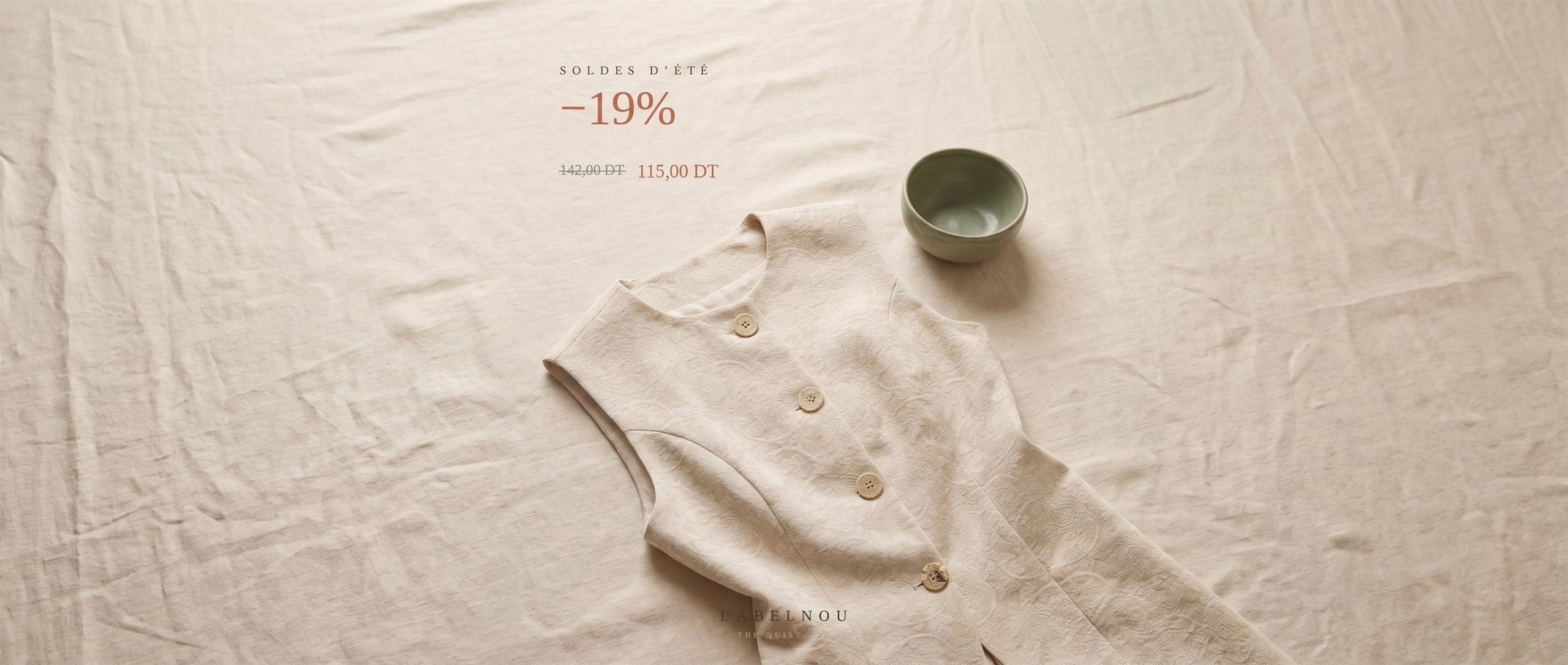 Soldes d'été Labelnou : veste Sablure en lin à -19%, 115,00 DT au lieu de 142,00 DT